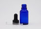 Glass Blue Essential Oil Dropper Bottles With 18mm Black Plastic Dropper Black Teat