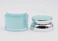 Light Blue And Shiny Silver Color Cylinder Plastic Jar 50g Skin Care Round
